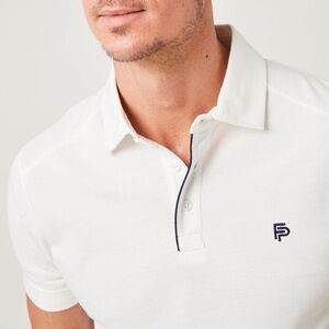 Flint Park Men's Short Sleeve Tipped Match Polo in White XL NWT